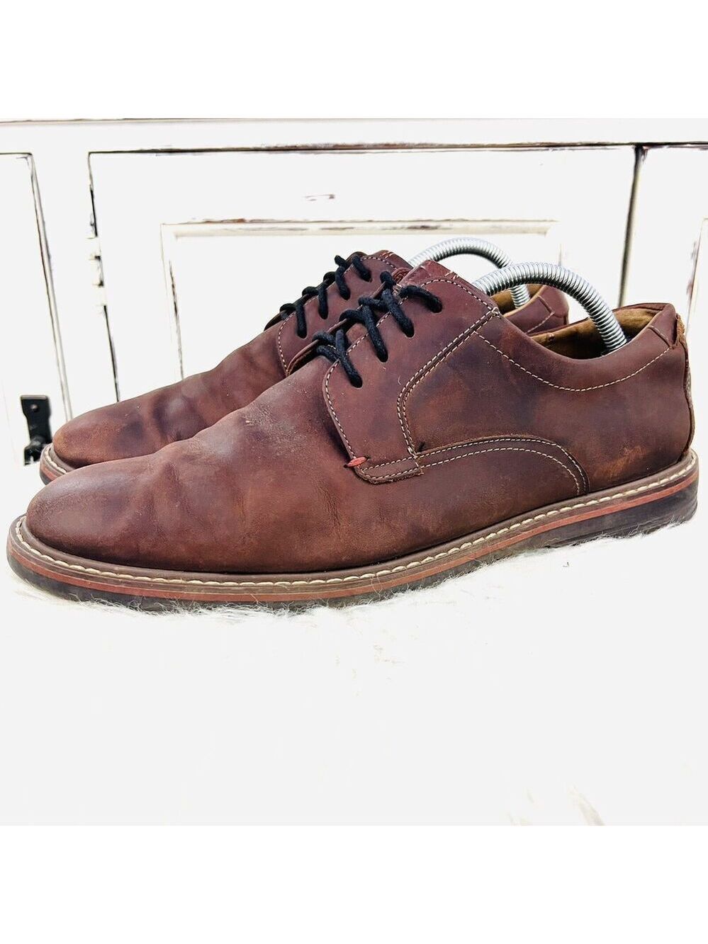 Florsheim Norwalk Plain Toe Brown Leather Lace up Oxford Dress Shoes ~ Mens 10M